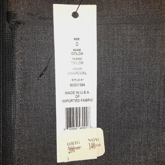 NEW Theory Golda Tailor Pencil Skirt Gray Wool Size 0 - Picture 9 of 9